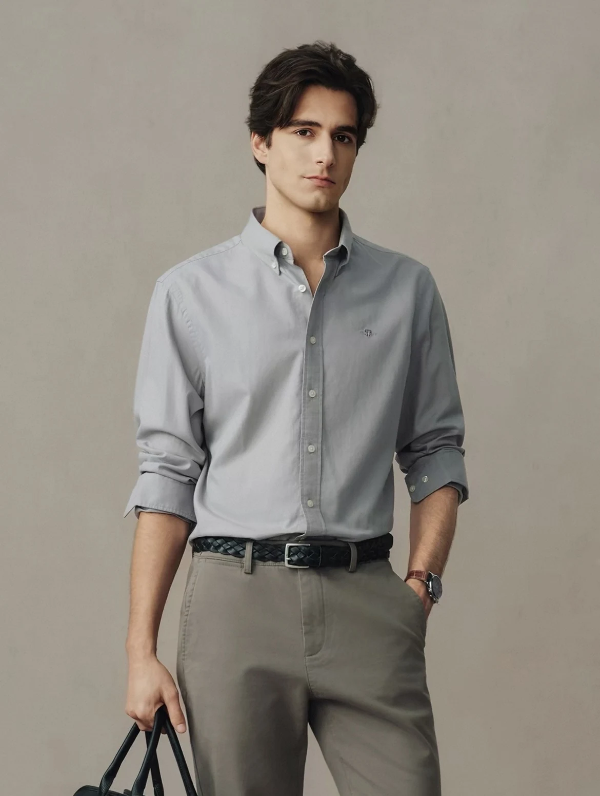 Luca Bold in a GANT oxford shirt and chinos — campaign for the China market, 2026